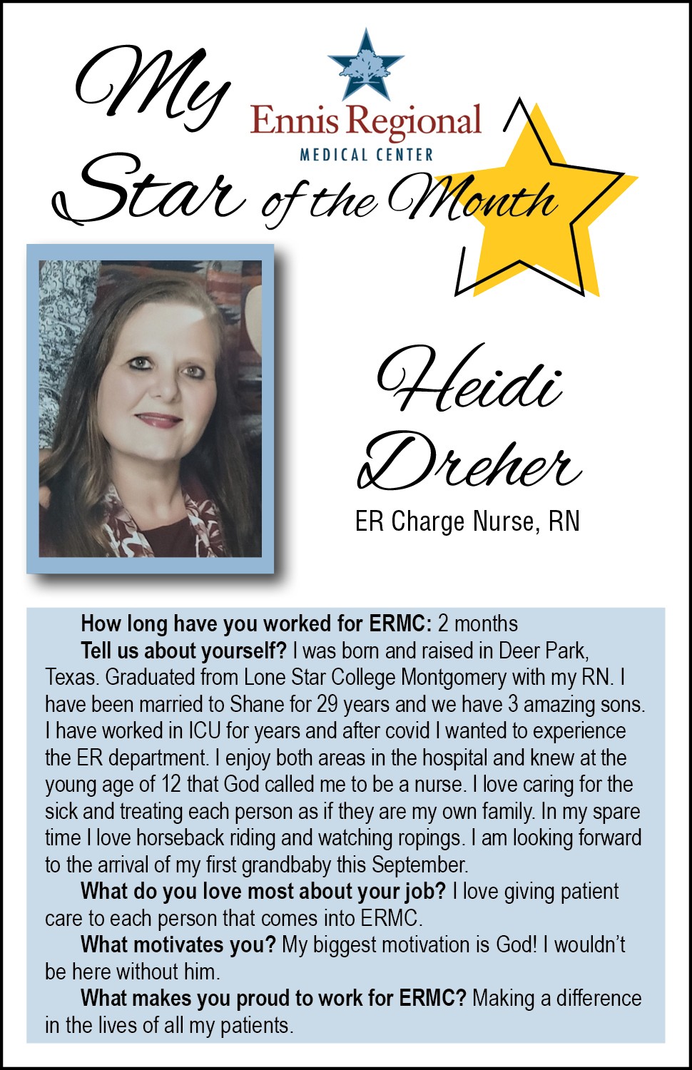 Star of the Month - Heidi Dreher