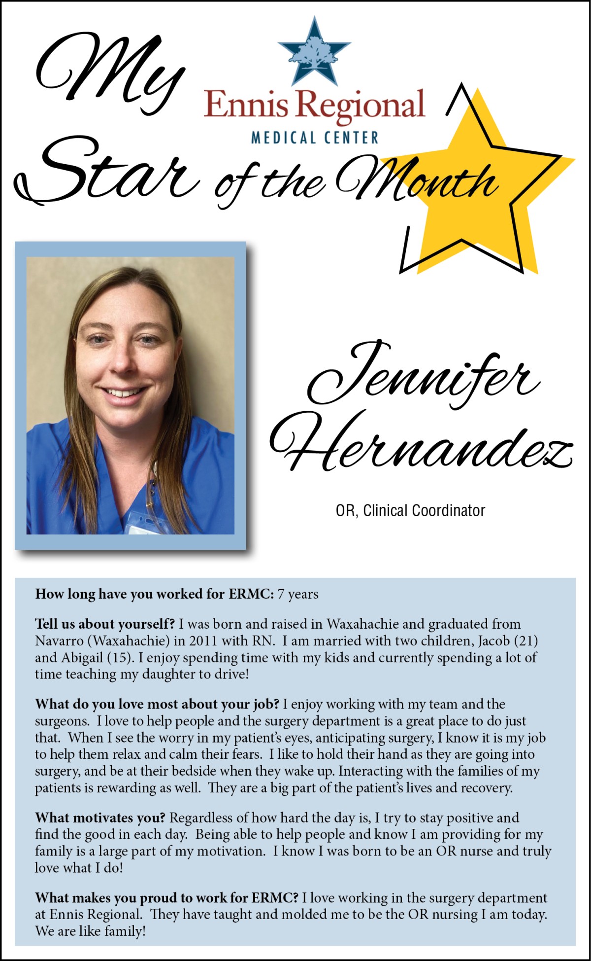 Star of the Month - Jennifer Hernandez