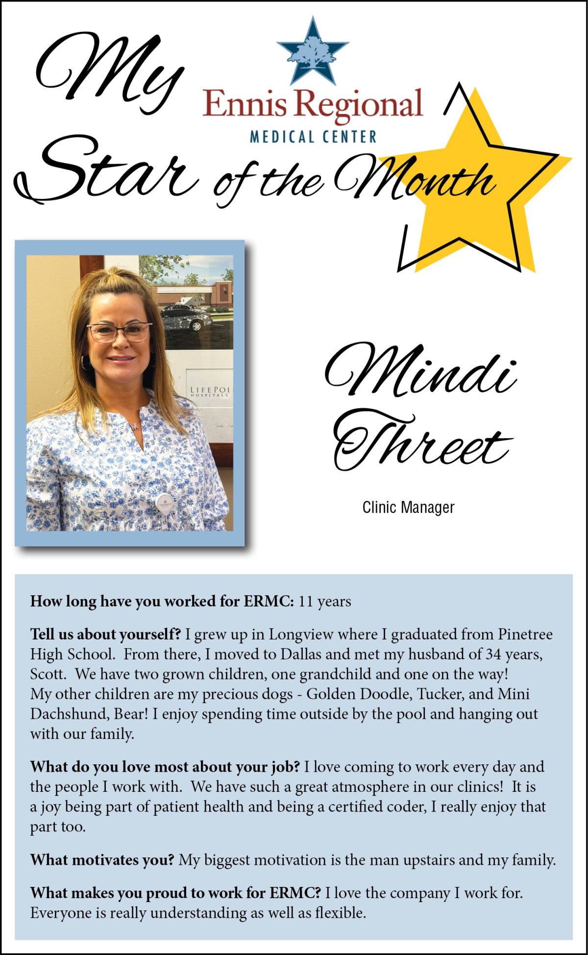 Star of the Month - Mindi Threet