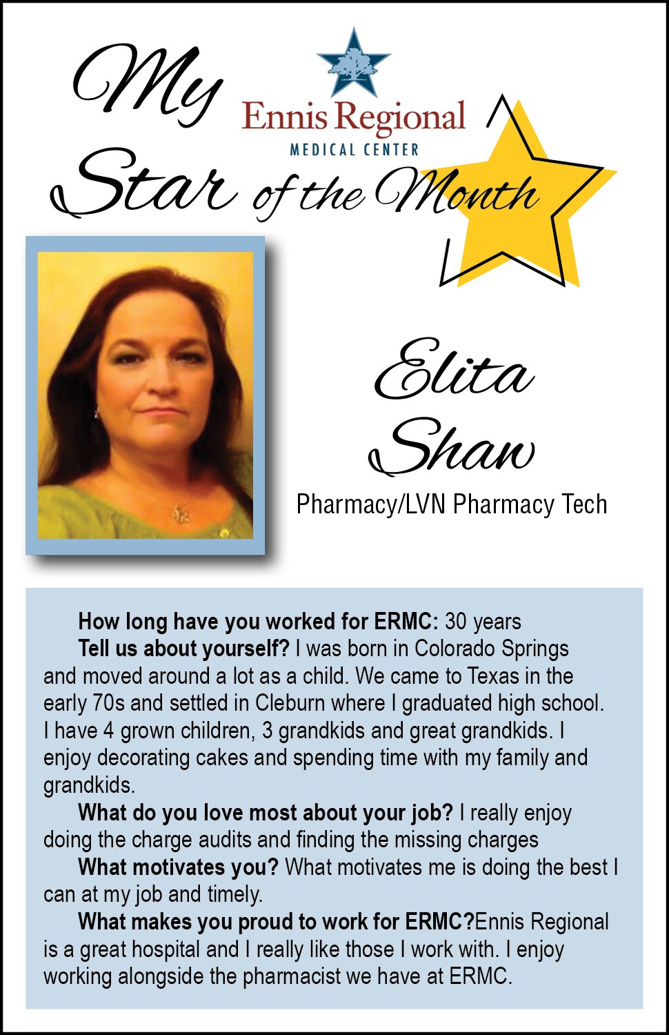 Star of the Month - Elita Shaw